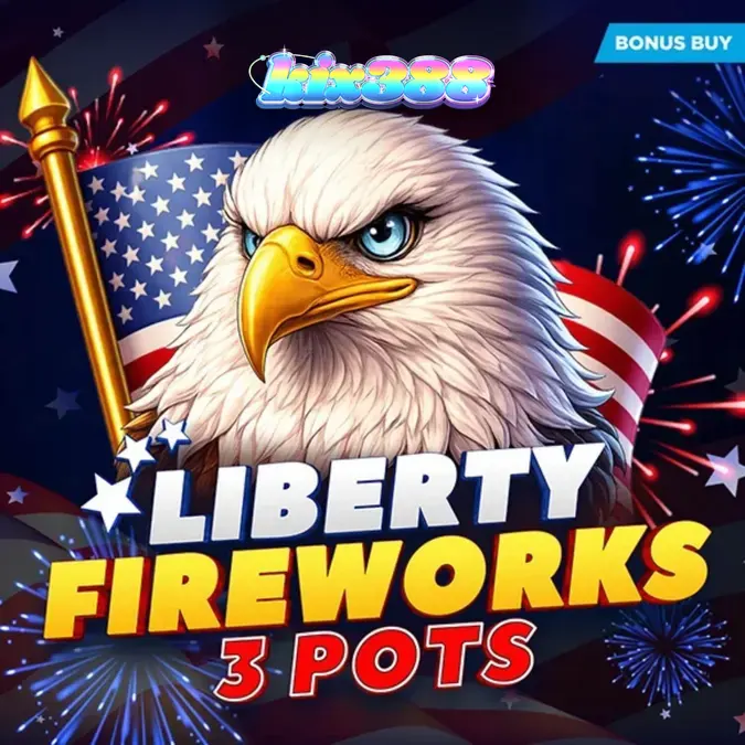 Tampilan visual slot Liberty Fireworks 3 Pots dengan tema kembang api dan perayaan